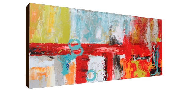 Abstracto rojo y multicolor 150x80